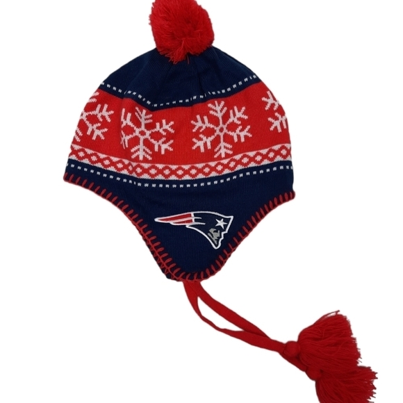 New England Patriots 47Brand Forty Seven Tassled Knit Beanie Hat Unisex One Size - Picture 4 of 9